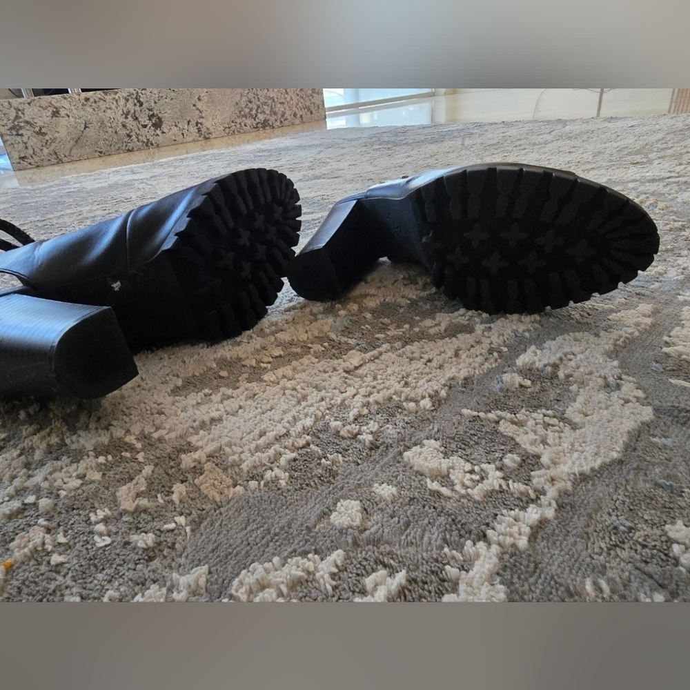 🖤 Vera Wang Black Chunky heel open toe booties heels size 9 - Picture 11 of 11